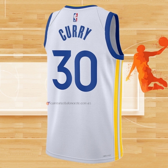 Camiseta Golden State Warriors Stephen Curry NO 30 Association 2022-23 Blanco