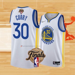 Camiseta Golden State Warriors Stephen Curry NO 30 Association 2022 NBA Finals Blanco