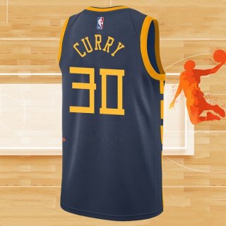 Camiseta Golden State Warriors Stephen Curry NO 30 Ciudad 2018-19 Azul