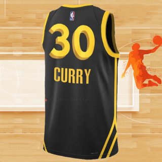 Camiseta Golden State Warriors Stephen Curry NO 30 Ciudad 2023-24 Negro