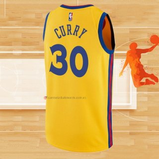 Camiseta Golden State Warriors Stephen Curry NO 30 Ciudad Amarillo