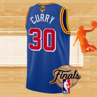 Camiseta Golden State Warriors Stephen Curry NO 30 Classic 2022 NBA Finals Azul