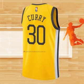 Camiseta Golden State Warriors Stephen Curry NO 30 Earned Amarillo