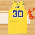 Camiseta Golden State Warriors Stephen Curry NO 30 Hardwood Classic Autentico Amarillo