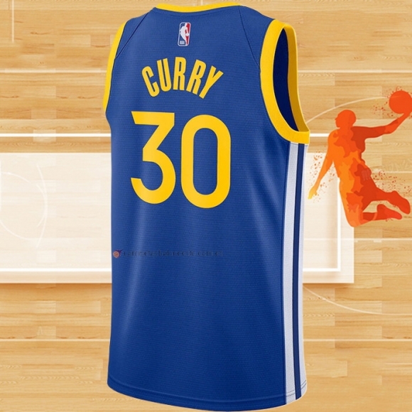 Camiseta Golden State Warriors Stephen Curry NO 30 Icon 2020-21 Azul