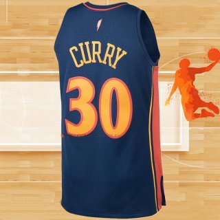 Camiseta Golden State Warriors Stephen Curry NO 30 Mitchell & Ness 2009-10 Azul