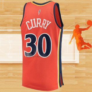 Camiseta Golden State Warriors Stephen Curry NO 30 Mitchell & Ness 2009-10 Naranja