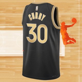Camiseta Golden State Warriors Stephen Curry NO 30 Select Series Oro Negro