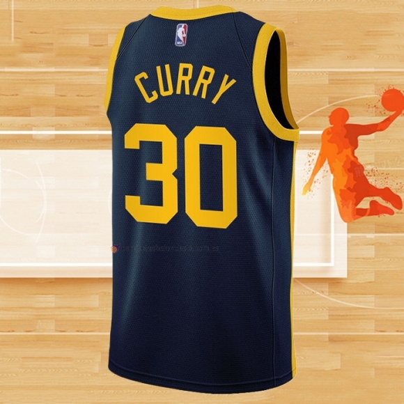 Camiseta Golden State Warriors Stephen Curry NO 30 Statement 2022-23 Azul