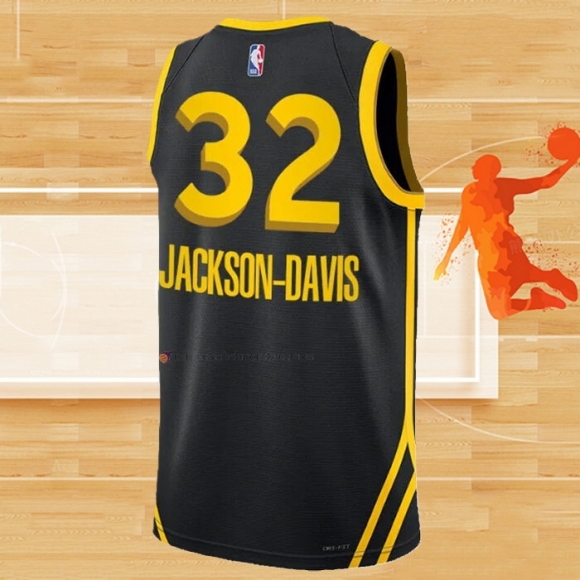 Camiseta Golden State Warriors Trayce Jackson-Davis NO 32 Ciudad 2023-24 Negro