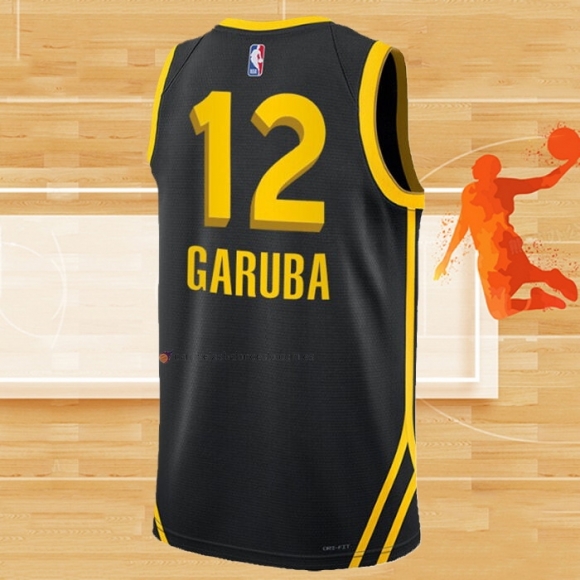 Camiseta Golden State Warriors Usman Garuba NO 12 Ciudad 2023-24 Negro