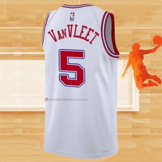 Camiseta Houston Rockets Fred Vanvleet NO 5 Ciudad 2023-24 Blanco