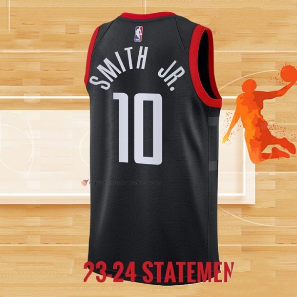 Camiseta Houston Rockets Jabari Smith Jr NO 10 Statement 2023-24 Negro