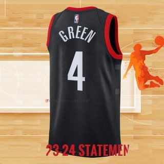 Camiseta Houston Rockets Jalen Green NO 4 Statement 2023-24 Negro