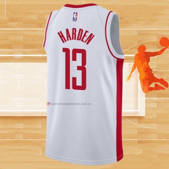 Camiseta Houston Rockets James Harden NO 13 Association Blanco