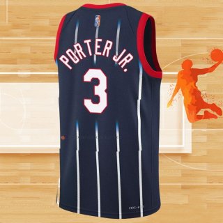 Camiseta Houston Rockets Kevin Porter JR. NO 3 Ciudad 2021-22 Azul