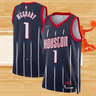 Camiseta Houston Rockets Tracy McGrady NO 1 Ciudad 2021-22 Azul