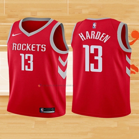 Camiseta Nino Houston Rockets James Harden NO 13 Icon 2017-18 Rojo