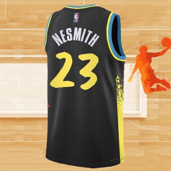 Camiseta Indiana Pacers Aaron Nesmith NO 23 Ciudad 2023-24 Negro