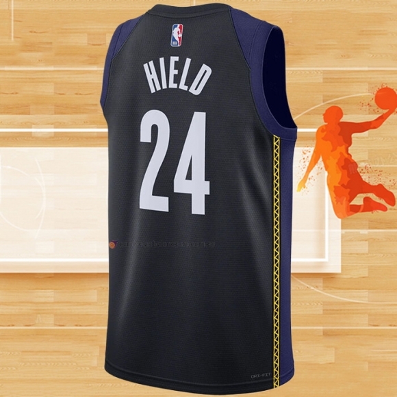 Camiseta Indiana Pacers Buddy Hield NO 24 Ciudad 2022-23 Azul