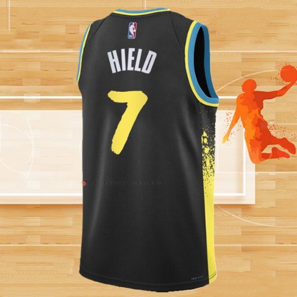 Camiseta Indiana Pacers Buddy Hield NO 7 Ciudad 2023-24 Negro