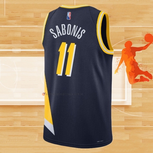 Camiseta Indiana Pacers Domantas Sabonis NO 11 Ciudad 2021-22 Azul