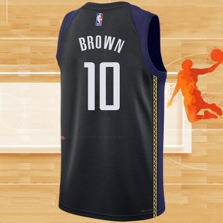 Camiseta Indiana Pacers Kendall Brown NO 10 Ciudad 2022-23 Azul