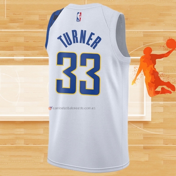 Camiseta Indiana Pacers Myles Turner NO 33 Ciudad Blanco