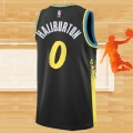 Camiseta Indiana Pacers Tyrese Haliburton NO 0 Ciudad 2023-24 Negro