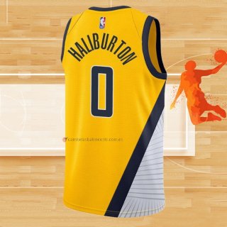 Camiseta Indiana Pacers Tyrese Haliburton NO 0 Statement 2022-23 Amarillo