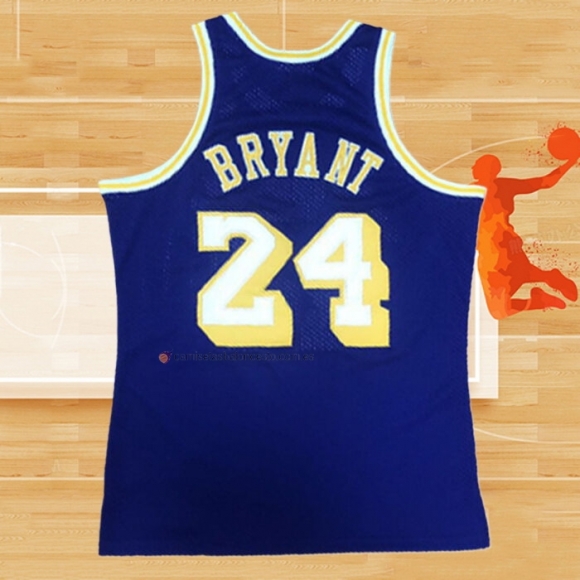 Camiseta Los Angeles Lakers Kobe Bryant NO 24 Mitchell & Ness 2007-08 Violeta