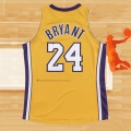 Camiseta Los Angeles Lakers Kobe Bryant NO 24 Mitchell & Ness Amarillo