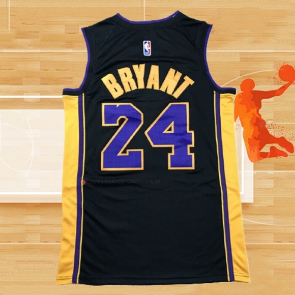 Camiseta Los Angeles Lakers Kobe Bryant NO 24 Retirement 2017-2018 Negro