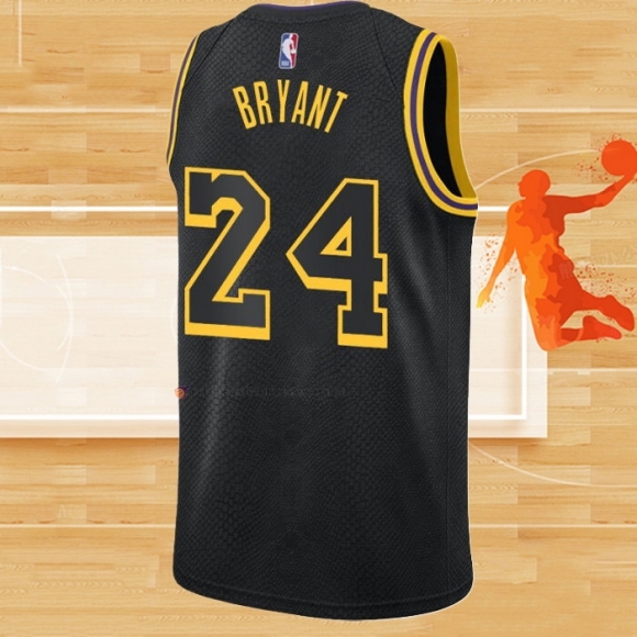 Camiseta Los Angeles Lakers Kobe Bryant NO 8 24 Black Mamba Negro