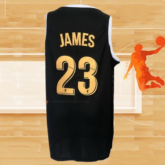 Camiseta Los Angeles Lakers Lebron James NO 23 Liverpool Negro