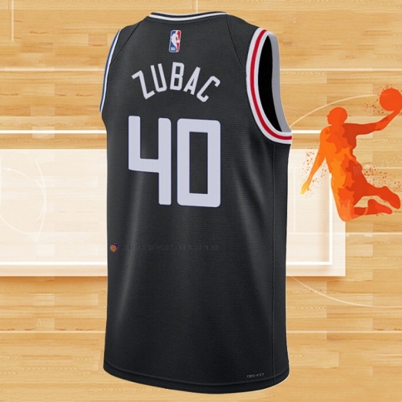 Camiseta Los Angeles Clippers Ivica Zubac NO 40 Ciudad 2022-23 Negro