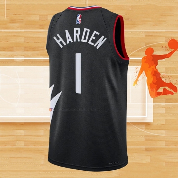 Camiseta Los Angeles Clippers James Harden NO 1 Statement Negro