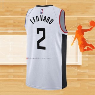 Camiseta Los Angeles Clippers Kawhi Leonard NO 2 Ciudad 2019-20 Blanco