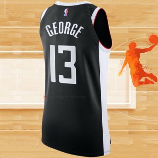 Camiseta Los Angeles Clippers Paul George NO 13 Ciudad 2020-21 Autentico Negro