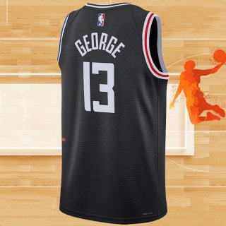 Camiseta Los Angeles Clippers Paul George NO 13 Ciudad 2022-23 Negro