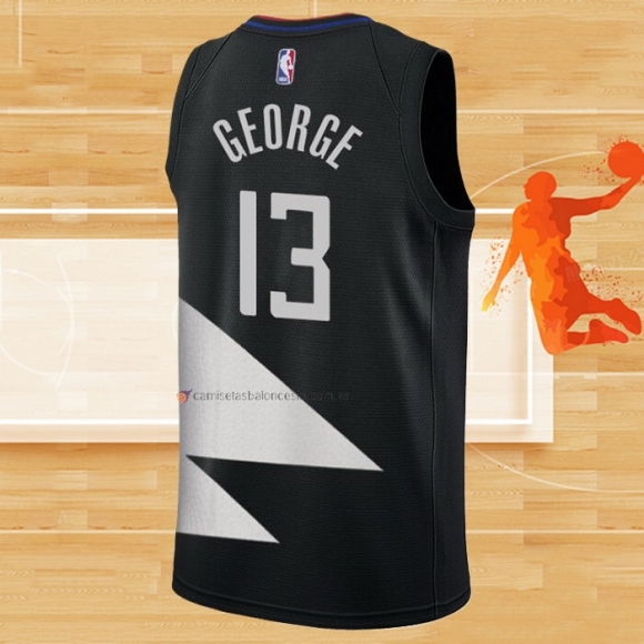 Camiseta Los Angeles Clippers Paul George NO 13 Statement 2022-23 Negro