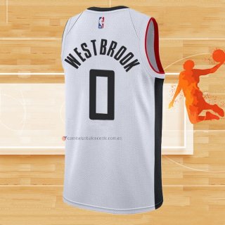 Camiseta Los Angeles Clippers Russell Westbrook NO 0 Ciudad Blanco