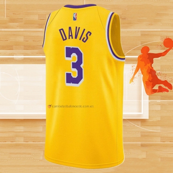 Camiseta Los Angeles Lakers Anthony Davis NO 3 75th Anniversary 2021-22 Amarillo