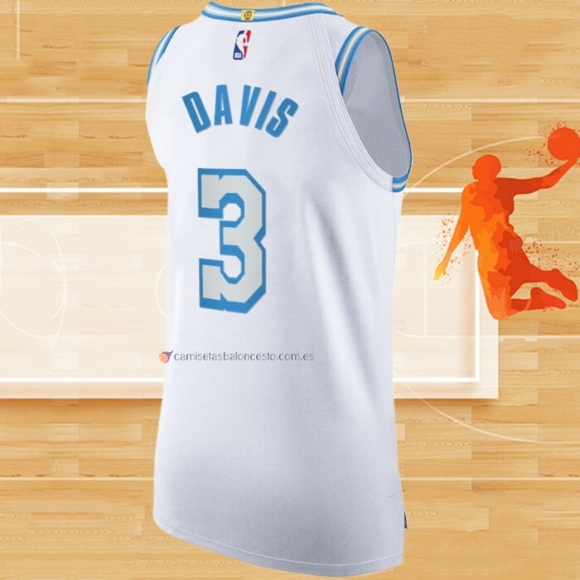 Camiseta Los Angeles Lakers Anthony Davis NO 3 Ciudad Autentico 2020-21 Blanco