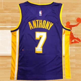 Camiseta Los Angeles Lakers Carmelo Anthony NO 7 Statement Violeta