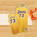 Camiseta Los Angeles Lakers Dennis Rodman NO 73 Retro Amarillo