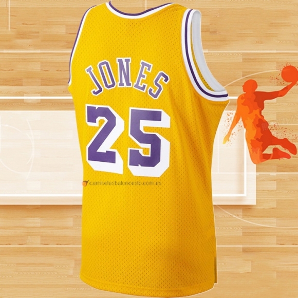 Camiseta Los Angeles Lakers Ed Jones NO 25 Mitchell & Ness 1994-95 Amarillo