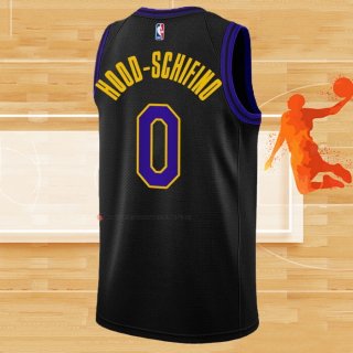 Camiseta Los Angeles Lakers Jalen Hood-Schifino NO 0 Ciudad 2023-24 Negro