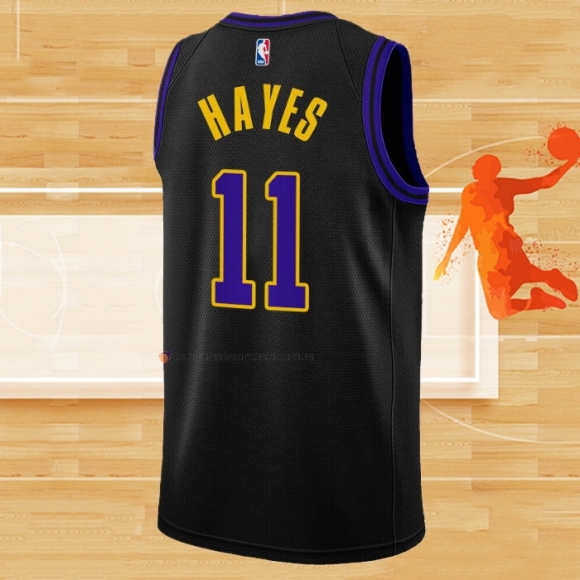 Camiseta Los Angeles Lakers Jaxson Hayes NO 11 Ciudad 2023-24 Negro