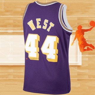 Camiseta Los Angeles Lakers Jerry West NO 44 Mitchell & Ness 1971-72 Violeta